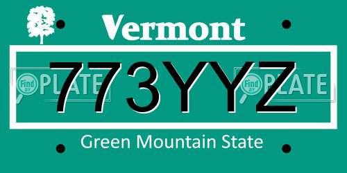 773YYZ Vermont License Plate