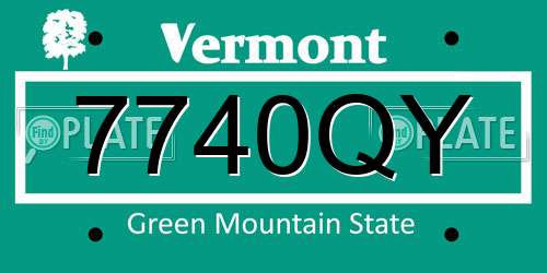 7740QY Vermont License Plate