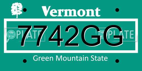 7742GG Vermont License Plate