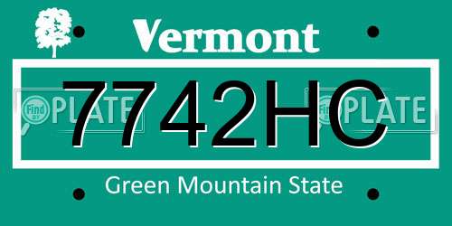 7742HC Vermont License Plate