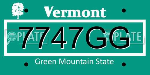 7747GG Vermont License Plate