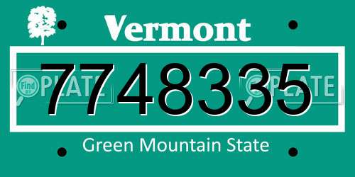 7748335 Vermont License Plate