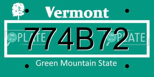 774B72 Vermont License Plate