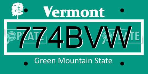 774BVW Vermont License Plate