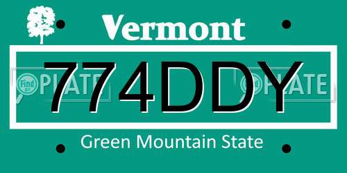 774DDY Vermont License Plate