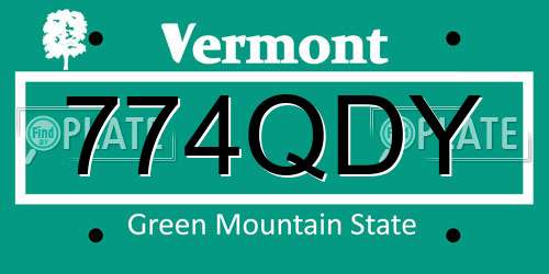 774QDY Vermont License Plate