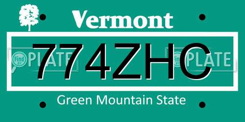 774ZHC Vermont License Plate