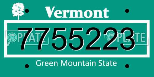 7755223 Vermont License Plate