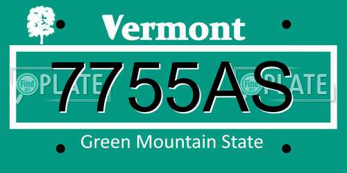 7755AS Vermont License Plate