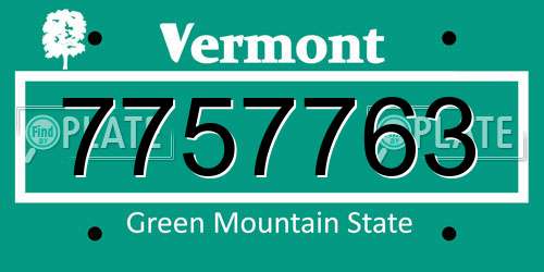 7757763 Vermont License Plate