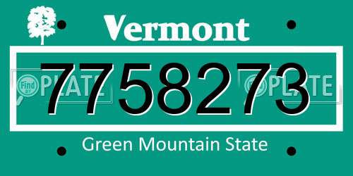 7758273 Vermont License Plate