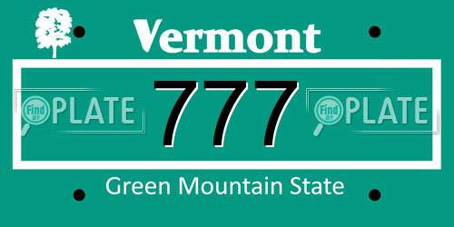 777 Vermont License Plate