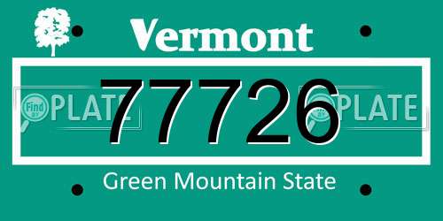 77726 Vermont License Plate