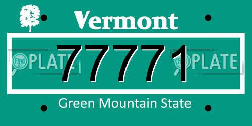 77771 Vermont License Plate