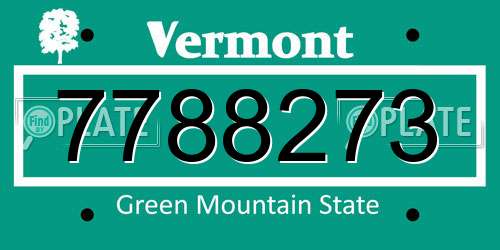 7788273 Vermont License Plate
