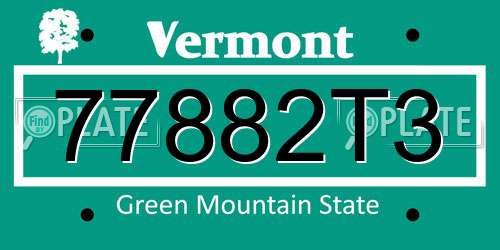 77882T3 Vermont License Plate
