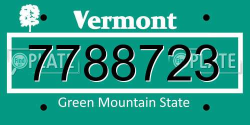 7788723 Vermont License Plate