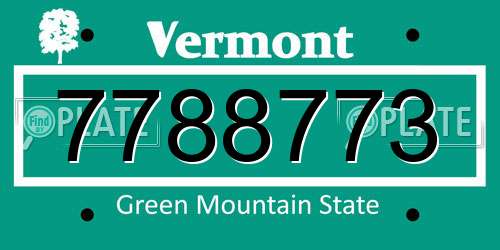 7788773 Vermont License Plate