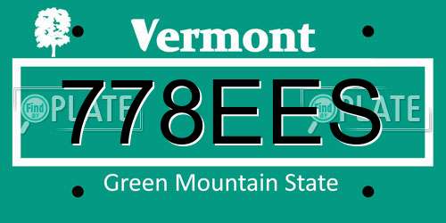 778EES Vermont License Plate