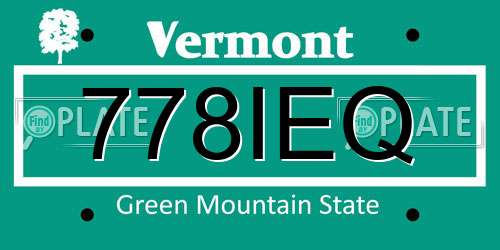 778IEQ Vermont License Plate