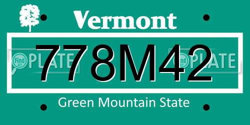 778M42 Vermont License Plate