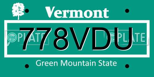 778VDU Vermont License Plate
