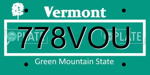 778VOU Vermont License Plate