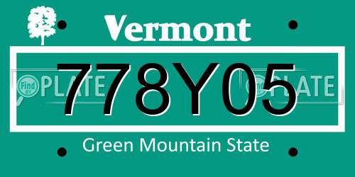 778Y05 Vermont License Plate