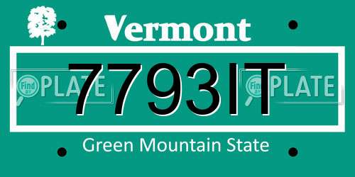 7793IT Vermont License Plate