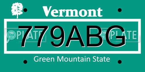 779ABG Vermont License Plate