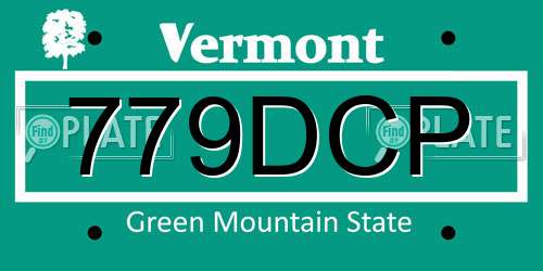 779DCP Vermont License Plate