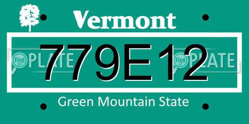779E12 Vermont License Plate