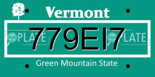 779EI7 Vermont License Plate