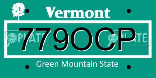 779OCP Vermont License Plate