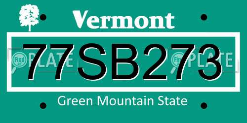 77SB273 Vermont License Plate