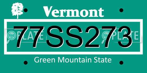 77SS273 Vermont License Plate