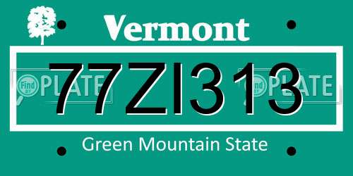 77ZI313 Vermont License Plate