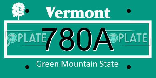 780A Vermont License Plate