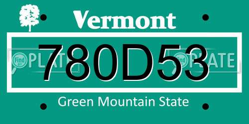 780D53 Vermont License Plate