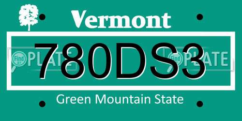 780DS3 Vermont License Plate