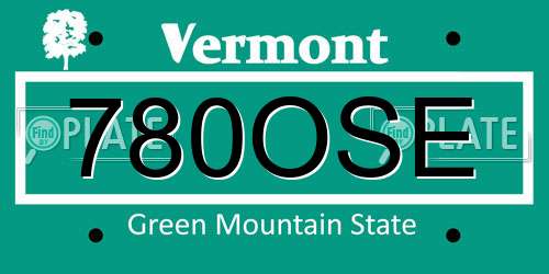 780OSE Vermont License Plate