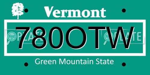 780OTW Vermont License Plate