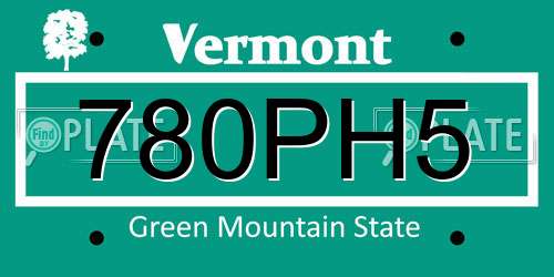 780PH5 Vermont License Plate