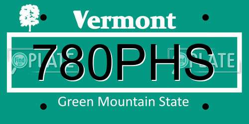 780PHS Vermont License Plate