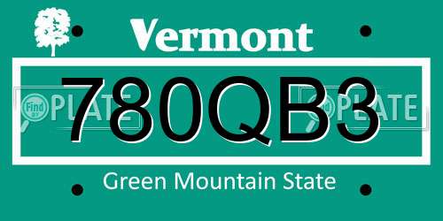 780QB3 Vermont License Plate