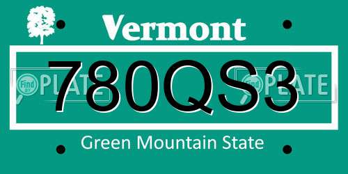 780QS3 Vermont License Plate