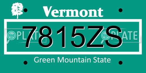 7815ZS Vermont License Plate