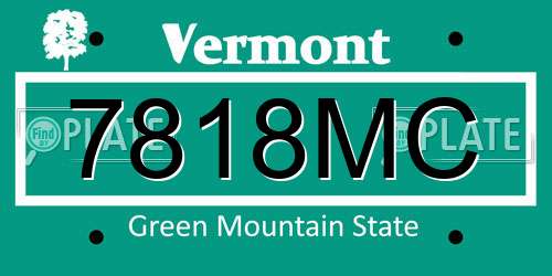 7818MC Vermont License Plate
