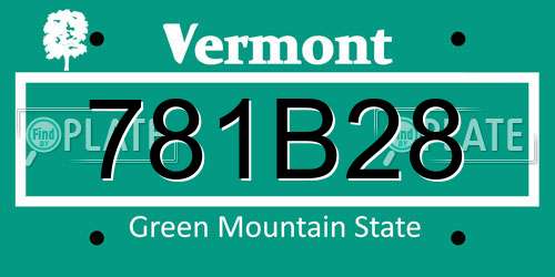 781B28 Vermont License Plate