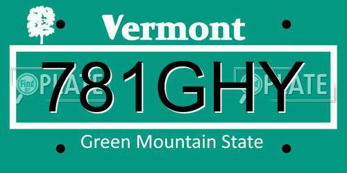 781GHY Vermont License Plate